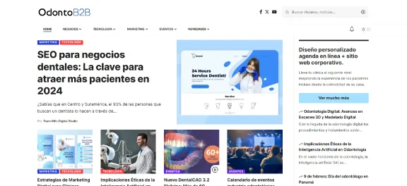 Diseño editorial en Bogotá para revista digital de negocios odontología